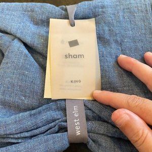 NWT West Elm Set of Denim King Shams